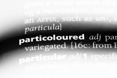particoloured sözcük sözlüğe. particoloured kavramı.