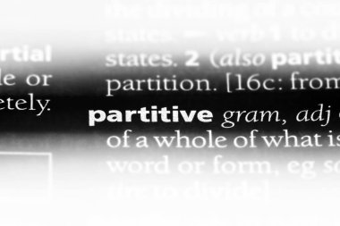 partitive tek kelimeyle bir sözlük. partitive kavramı.