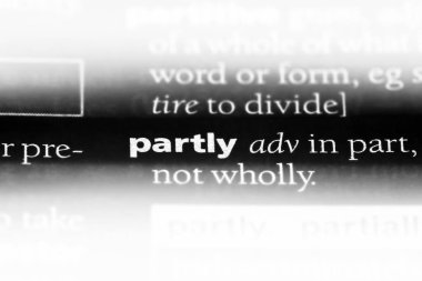 kısmen tek kelimeyle bir sözlük. kısmen kavramı.