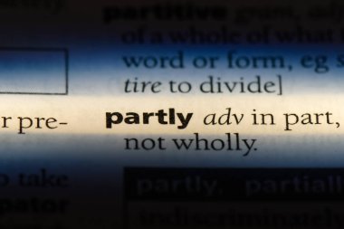kısmen tek kelimeyle bir sözlük. kısmen kavramı.