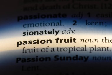 tutku meyve Word'de bir sözlük. tutku meyve kavramı.