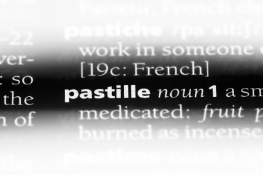 pastil Word'de bir sözlük. pastil kavramı.