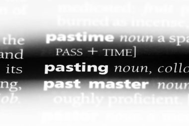 sözcük sözlükte yapıştırma. yapıştırma kavramı.