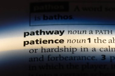 sabır Word'de bir sözlük. sabır kavramı.