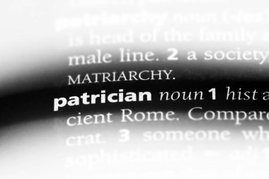bir sözlüğü'ndeki patrici sınıfından sözcüğü. patrici sınıfından kavramı.