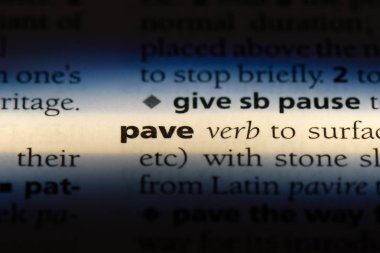 bir sözlük Word'de açmak. kavram pave.