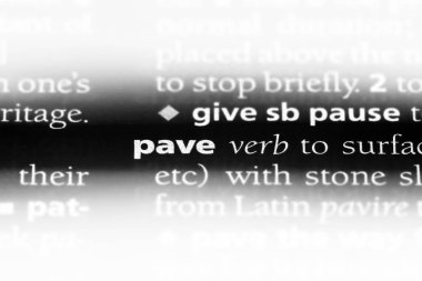 bir sözlük Word'de açmak. kavram pave.