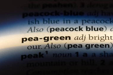 PEA yeşil tek kelimeyle bir sözlük. PEA yeşil kavramı.