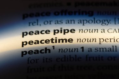 barış zamanı tek kelimeyle bir sözlük. barış kavramı.