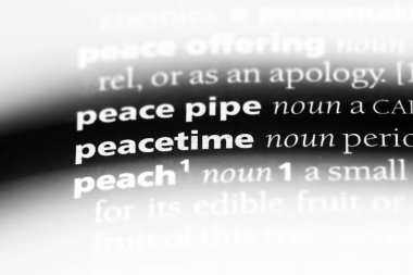 barış zamanı tek kelimeyle bir sözlük. barış kavramı.