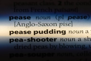Pease puding Word'de bir sözlük. Pease puding kavramı.
