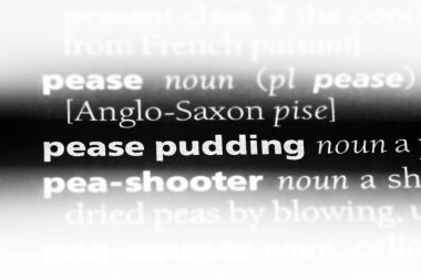 Pease puding Word'de bir sözlük. Pease puding kavramı.