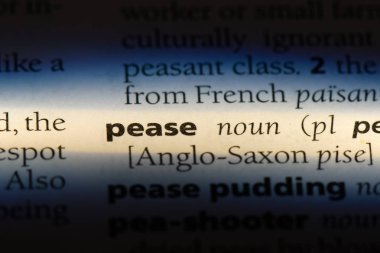 Pease Word'de bir sözlük. Pease kavramı.