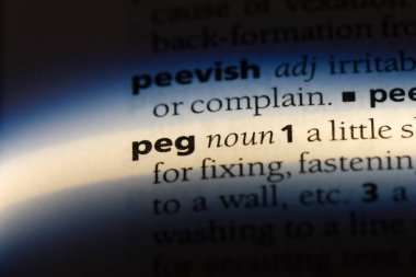 bir sözlüğü'ndeki sözcüğü peg. Peg kavramı.