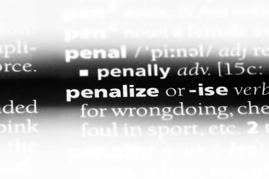 bir sözlüğü'ndeki sözcüğü cezalandırmak. kavram cezalandırmak.