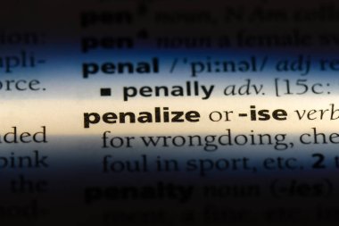 bir sözlüğü'ndeki sözcüğü cezalandırmak. kavram cezalandırmak.