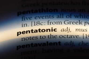 bir sözlüğü'ndeki Pentatonik sözcüğü. Pentatonik kavramı.