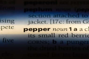 biber Word'de bir sözlük. biber kavramı.