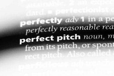Perfect pitch Word'de bir sözlük. Perfect pitch kavramı.