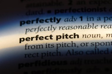 Perfect pitch Word'de bir sözlük. Perfect pitch kavramı.