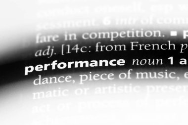 bir sözlüğü'ndeki performans sözcüğü. performans kavramı.