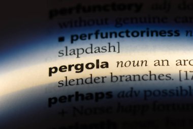 Pergola Word'de bir sözlük. Pergola kavramı.