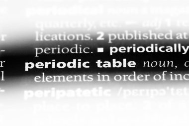 periyodik tablo Word'de bir sözlük. periyodik tablo kavramı.