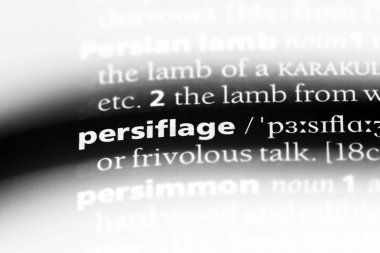 bir sözlükte persiflaj kelimesi. persiflaj konsepti.