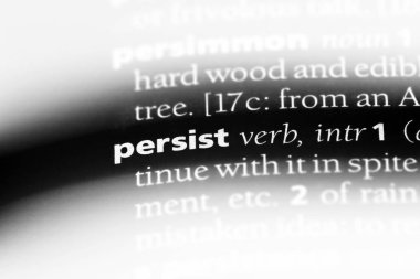 bir sözlüğü'ndeki sözcüğü kalıcı. kavram inat.