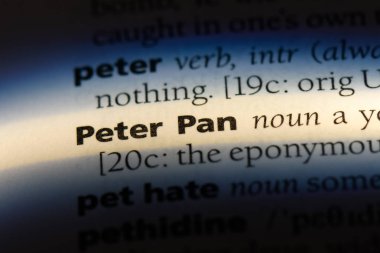 Peter pan kelimesi sözlük. Peter pan kavramı.