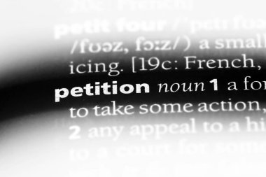 dilekçe Word'de bir sözlük. dilekçe kavramı.