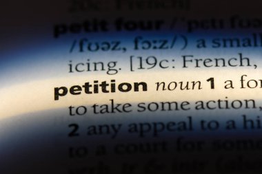 dilekçe Word'de bir sözlük. dilekçe kavramı.