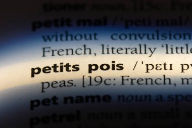 Sözlükte küçük bir iksir kelimesi var. petits pois konsepti.