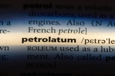 Petrolatum Word'de bir sözlük. Petrolatum kavramı.