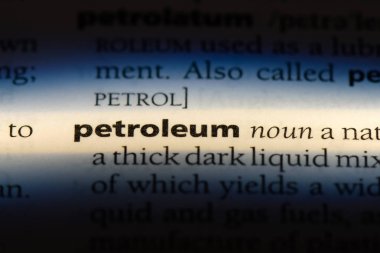 bir sözlüğü'ndeki petrol sözcüğü. Petrol kavramı.