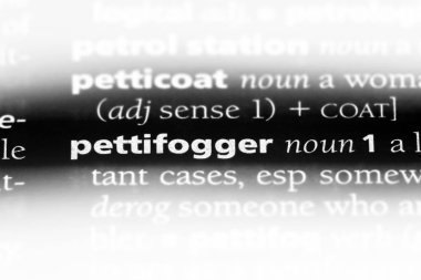 pettifogger sözcük sözlüğe. pettifogger kavramı.