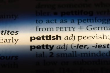 pettish tek kelimeyle bir sözlük. pettish kavramı.