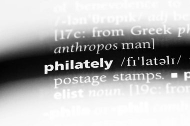 Filateli Word'de bir sözlük. Filateli kavramı.
