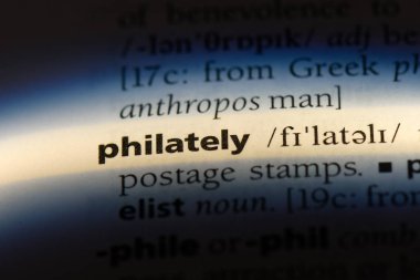 Filateli Word'de bir sözlük. Filateli kavramı.