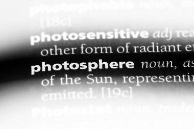 Fotosfer Word'de bir sözlük. Fotosfer kavramı.