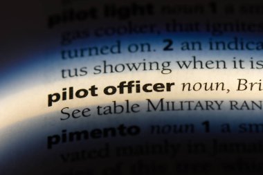 pilot subay Word'de bir sözlük. Pilot memur kavramı.
