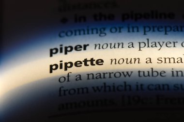 bir sözlüğü'ndeki sözcüğü pipet. Pipet kavramı.