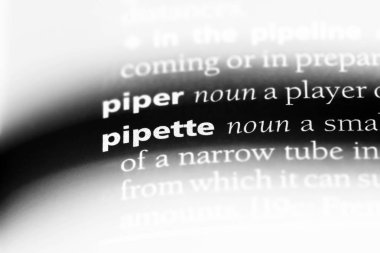 bir sözlüğü'ndeki sözcüğü pipet. Pipet kavramı.
