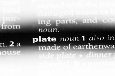 plaka Word'de bir sözlük. plaka kavramı.