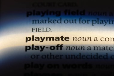 bir sözlüğü'ndeki Playmate sözcüğü. oyun arkadaşı kavramı.