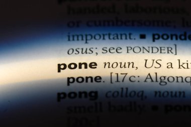 bir sözlüğü'ndeki pone sözcüğü. pone kavramı.