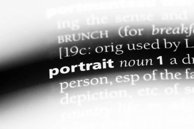 bir sözlüğü'ndeki portre sözcüğü. portre kavramı.