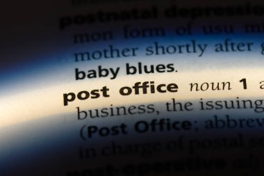 Post office Word'de bir sözlük. Postane kavramı.