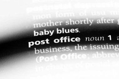 Post office Word'de bir sözlük. Postane kavramı.