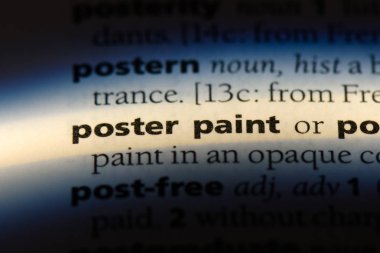 poster boyasını Word'de bir sözlük. poster boyasını kavramı.
